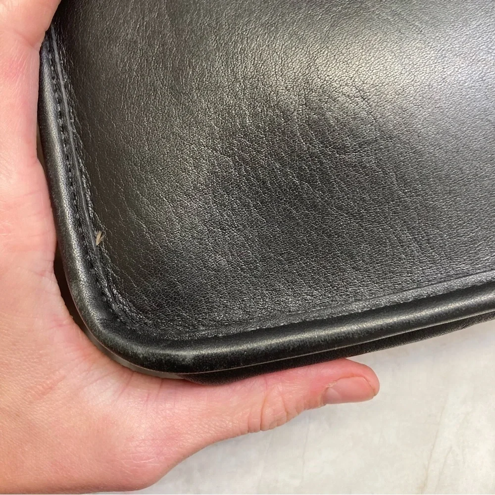 Coach vintage black leather compartment bag